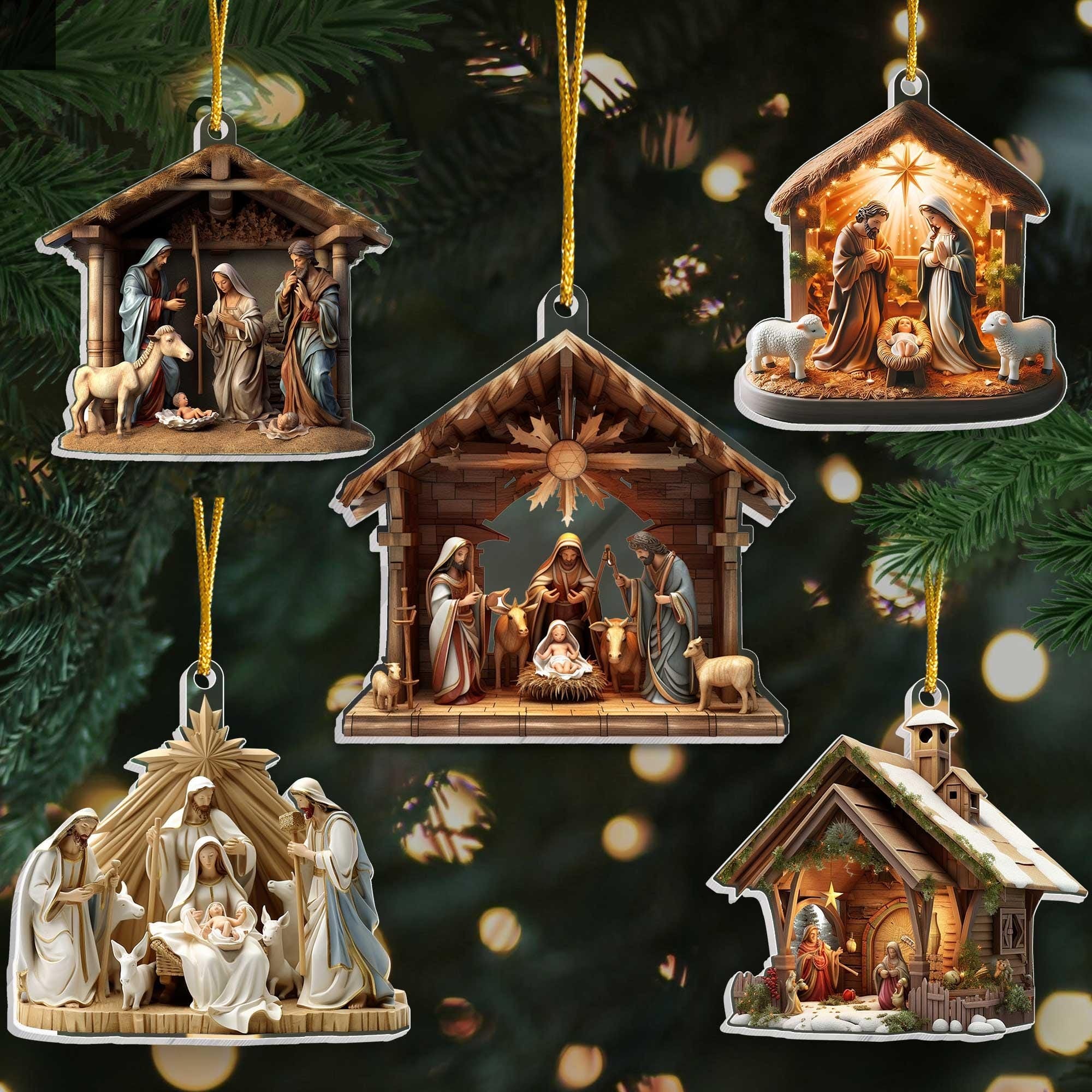 Nativity Christmas Ornament 2025, Nativity Jesus Christ Acrylic Ornament, Religious Christmas Decorations, Ideas For Christmas Trees DCLAF12